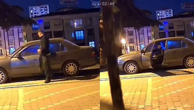 Park Halindeki Otomobili Kısa Sürede Çalan Hırsız Kamere Kayıtlarında!