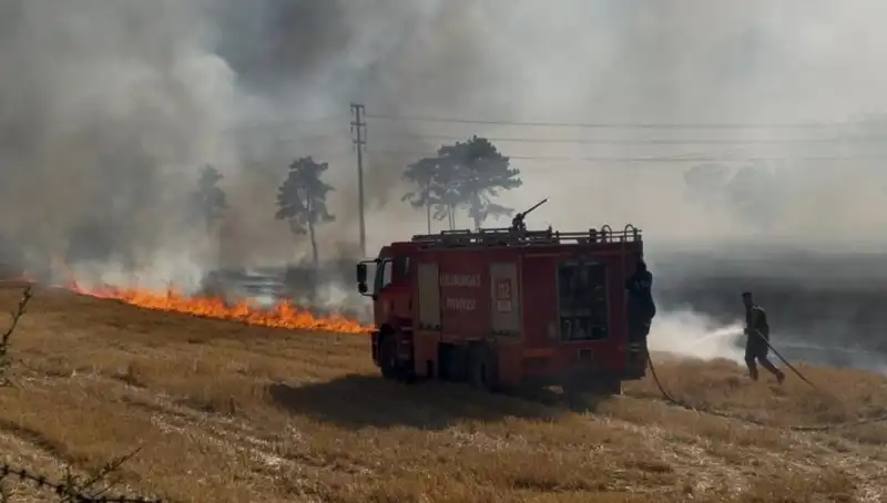 Kırklareli’nde Alevler Korkuttu: Anız Yangını Kontrol Altına Alındı
